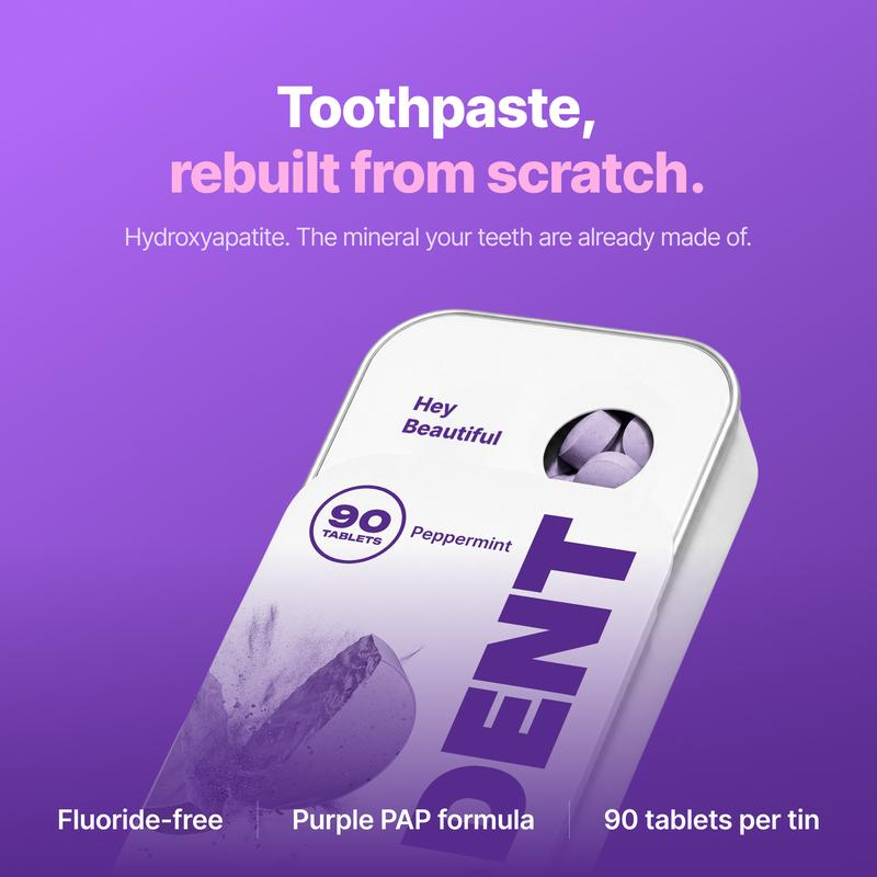 Purple Toothpaste Tablets with Hydroxyapatite