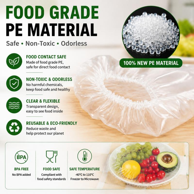 Stretch Food Covers, 100 Pieces