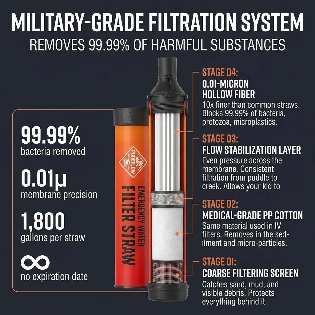 Emergency Water Filter Straw