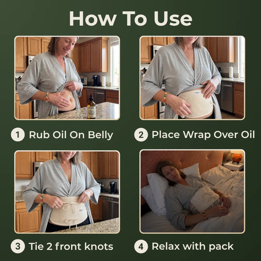 Castor Oil Wrap and Oil Set