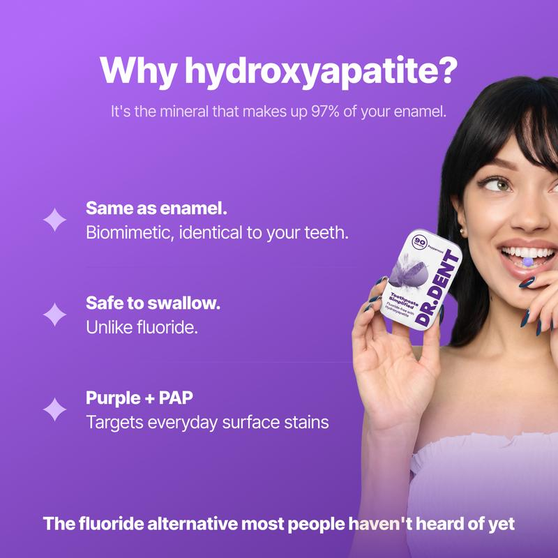 Purple Toothpaste Tablets with Hydroxyapatite