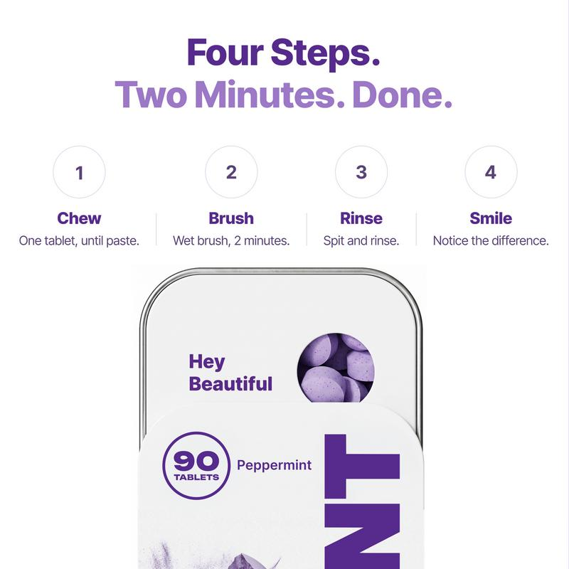 Purple Toothpaste Tablets with Hydroxyapatite